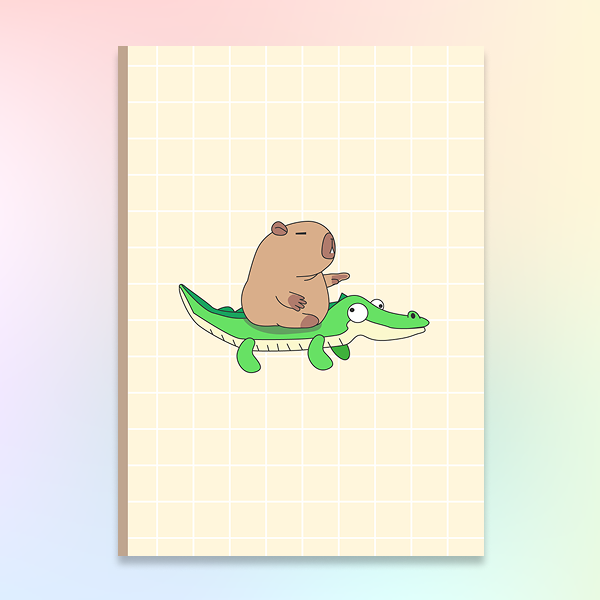 Capybara On Croc Handmade Notebook (A5 / A6 / B7)
