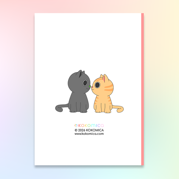 GreenPink Cat Couple Pink Gingham Handmade Notebook (A5 / A6 / B7)